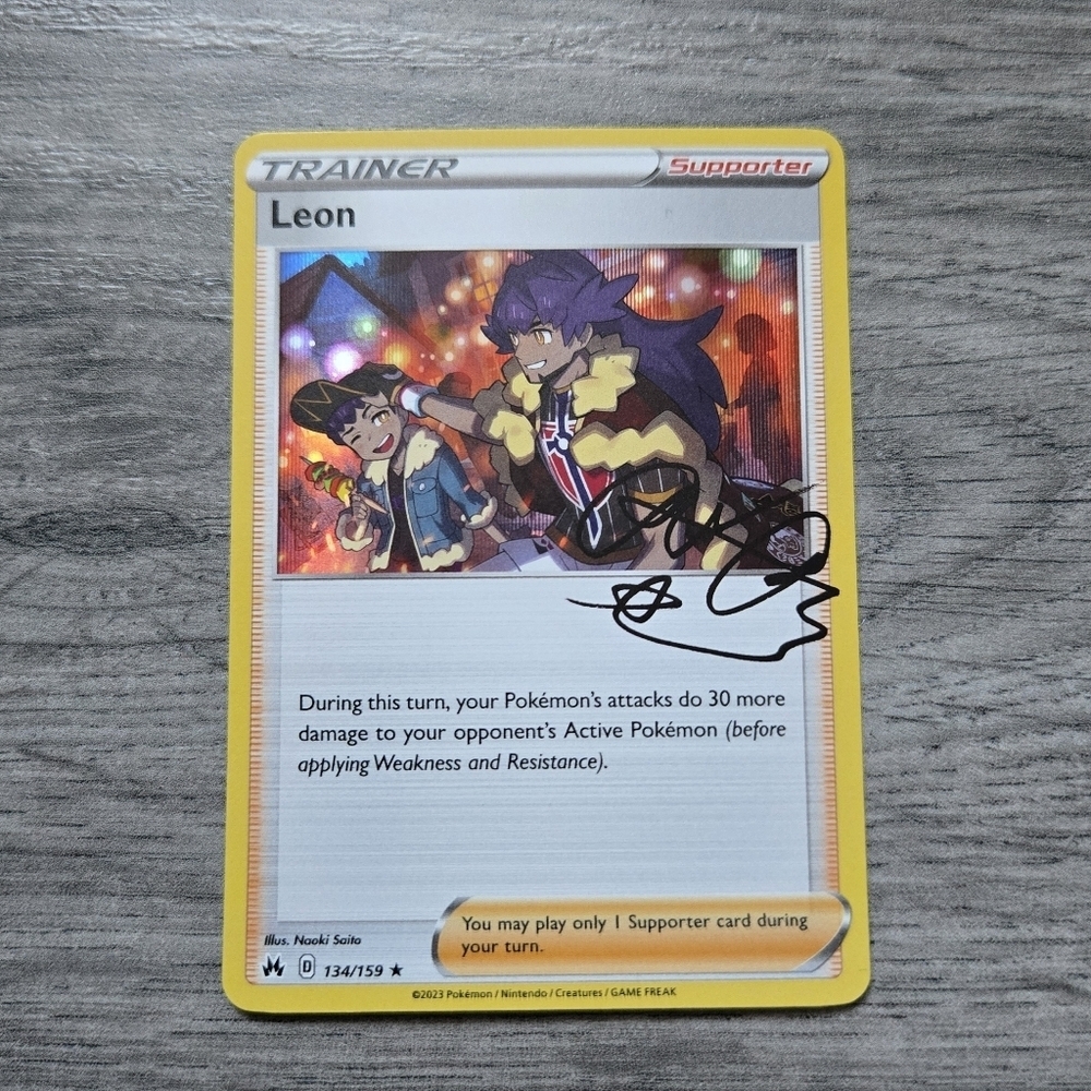 Leon #134 Pokemon Crown Zenith Holo Card